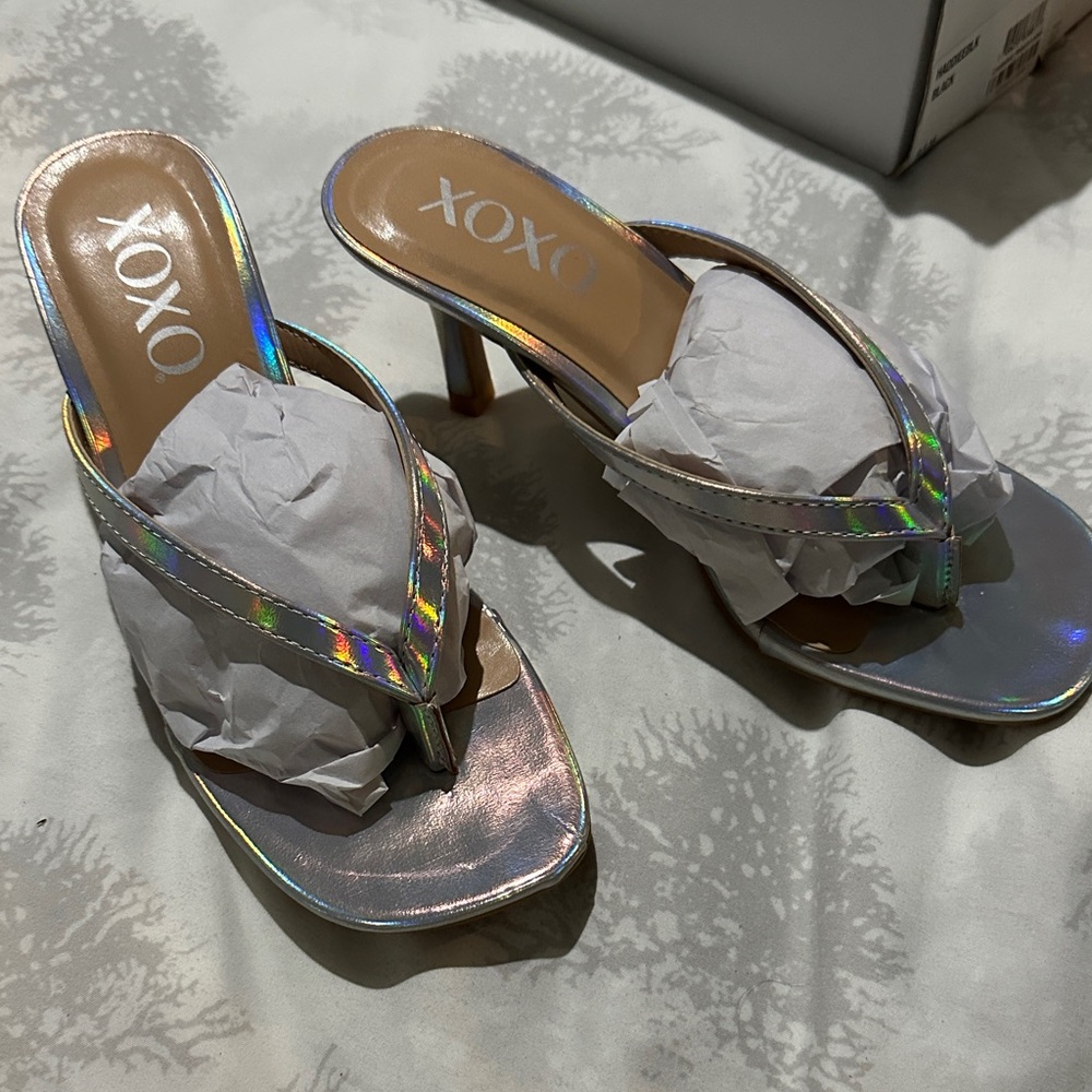 XOXO Iridescent Heeled Sandals